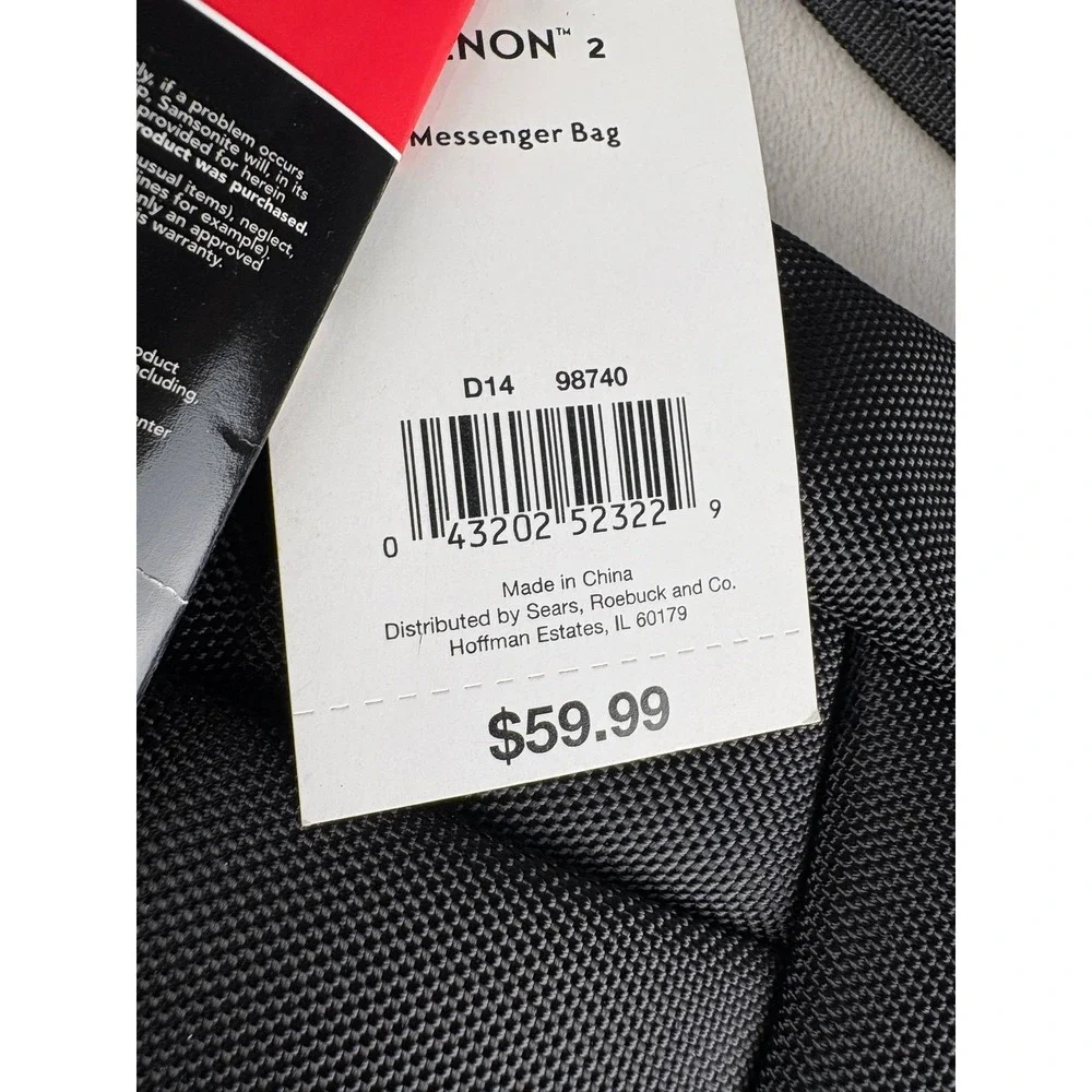 Samsonite Xenon 2 Messenger Bag Black Laptop Case 15.6 49878-1041 NWT